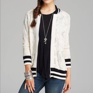 Free People Lace Bomber Zip Up